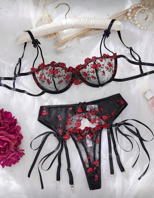 3pcs black lingerie
