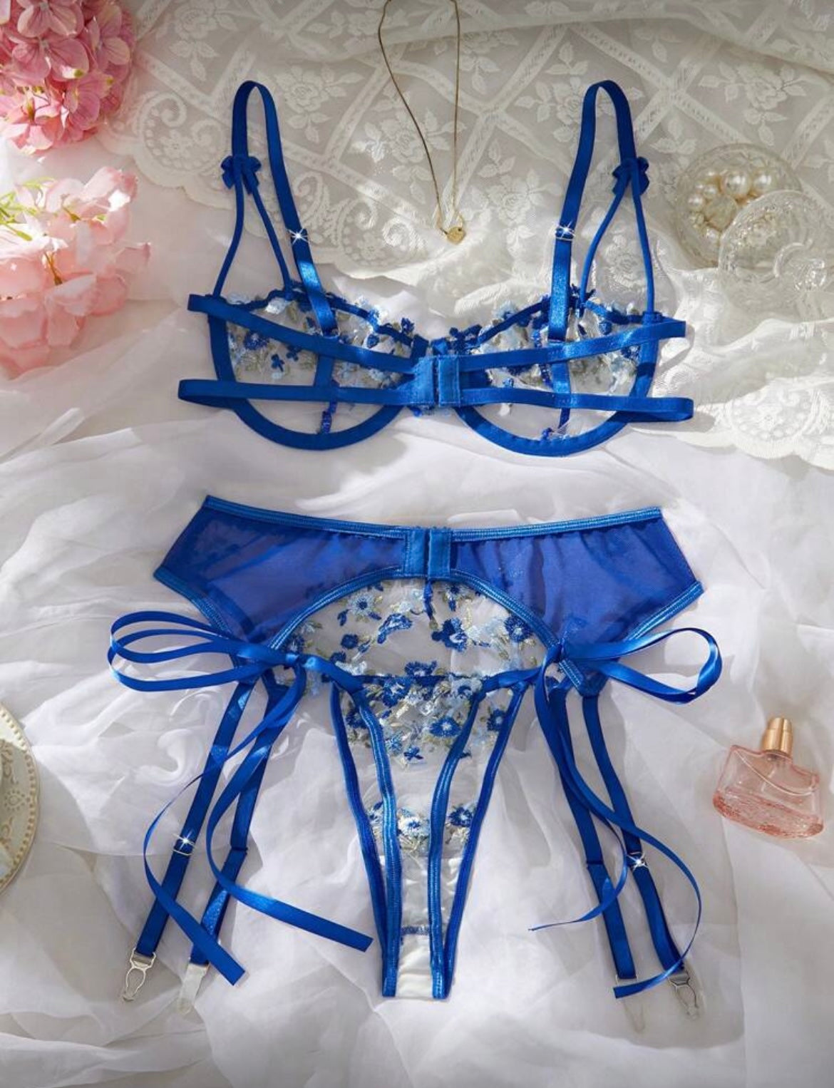 3pcs floral lingerie